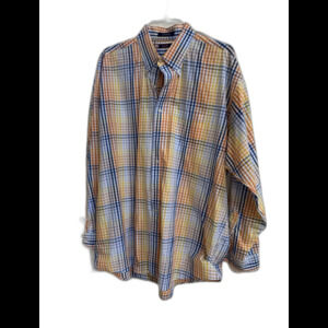 Overton Men's Button Down Check Shirt Long Sleeve XXL